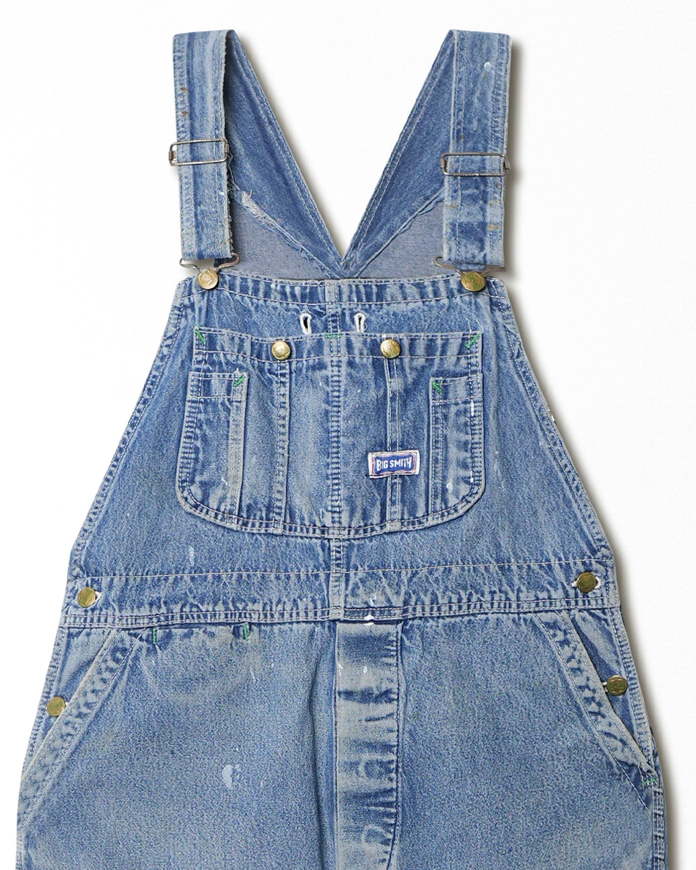 BIG SMITH MID-WASH DISTRESSED OVERALLS