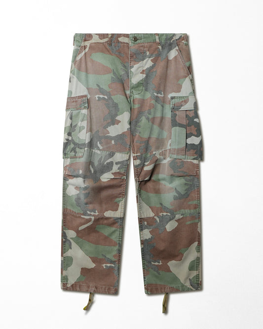 MILITARY CAMOUFLAGE FADED CARGO PANTS