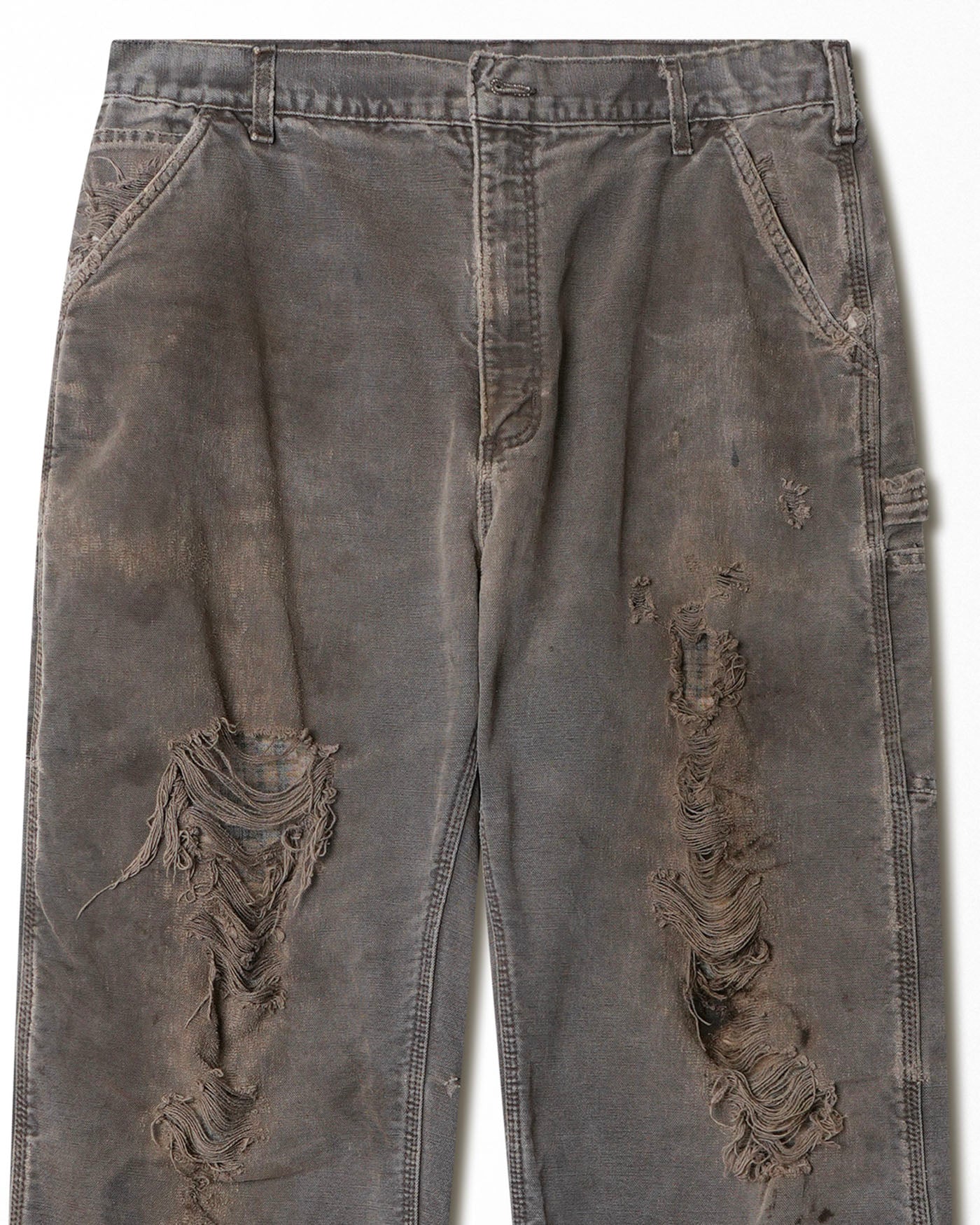 CARHARTT GREY FADED THRASHED LINED PANTS