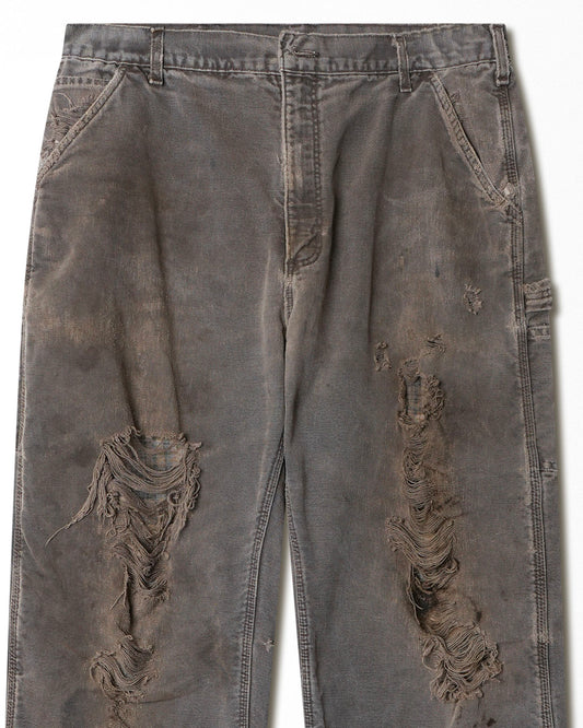 CARHARTT GREY FADED THRASHED LINED PANTS