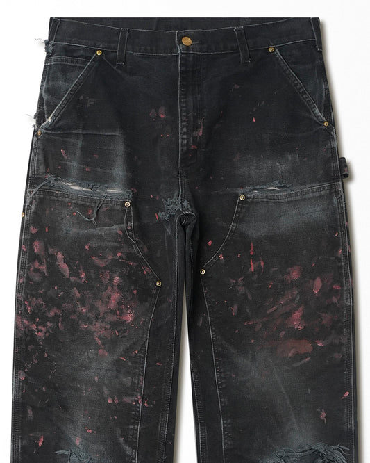 CARHARTT BLACK FADED PAINTER DOUBLE KNEE PANTS