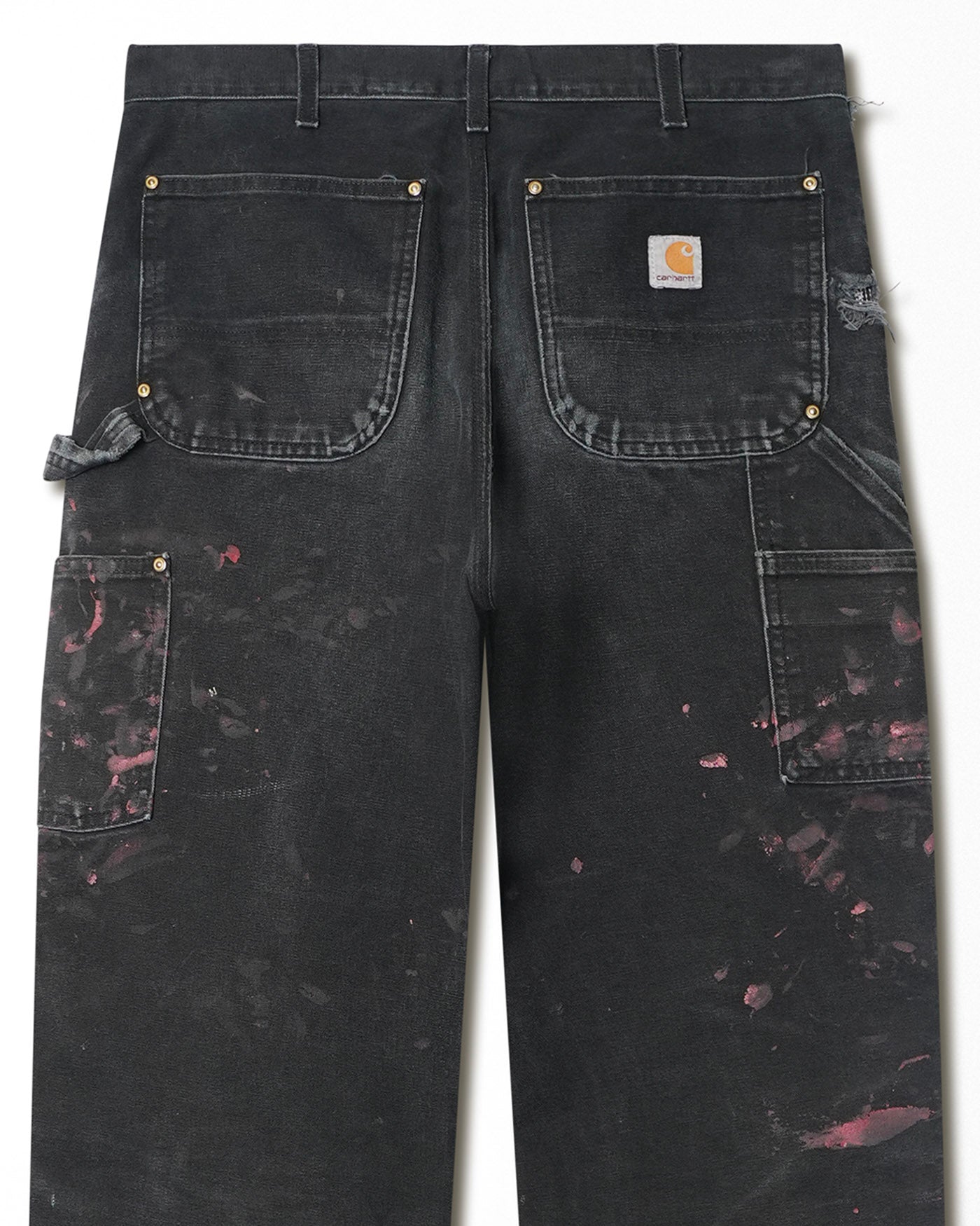 CARHARTT BLACK FADED PAINTER DOUBLE KNEE PANTS