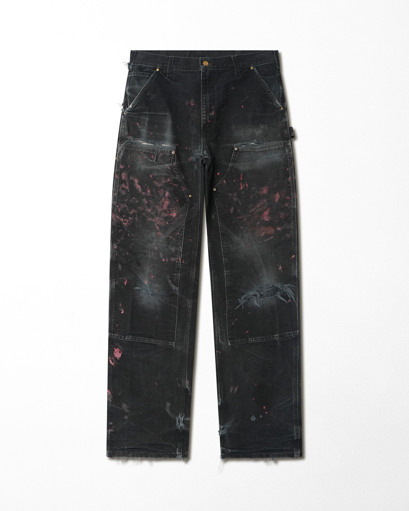 CARHARTT BLACK FADED PAINTER DOUBLE KNEE PANTS
