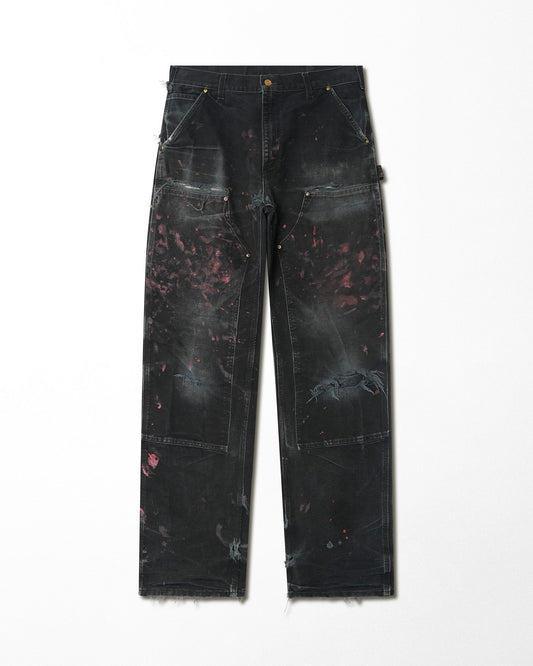 CARHARTT BLACK FADED PAINTER DOUBLE KNEE PANTS