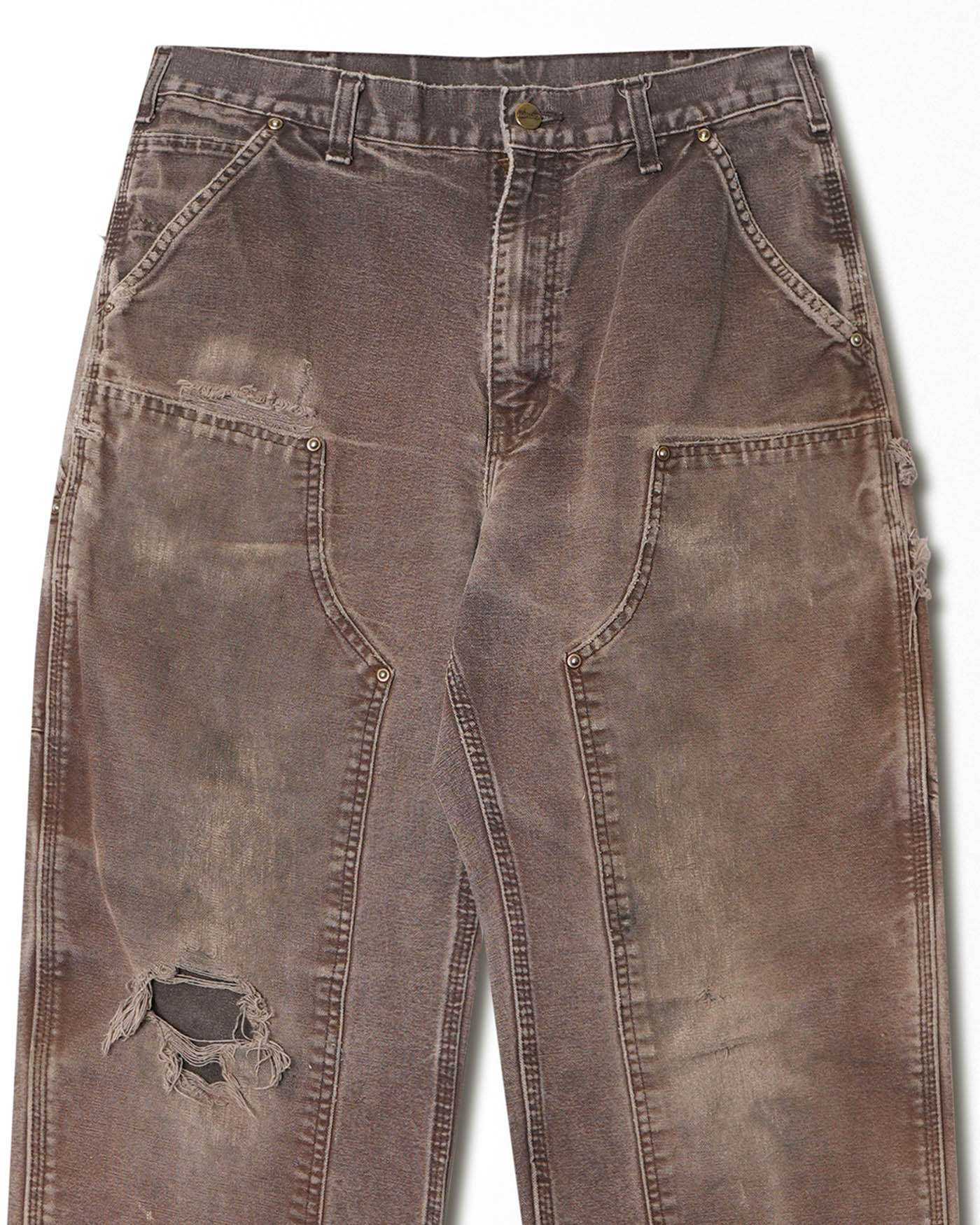 CARHARTT BROWN FADED DOUBLE KNEE PANTS