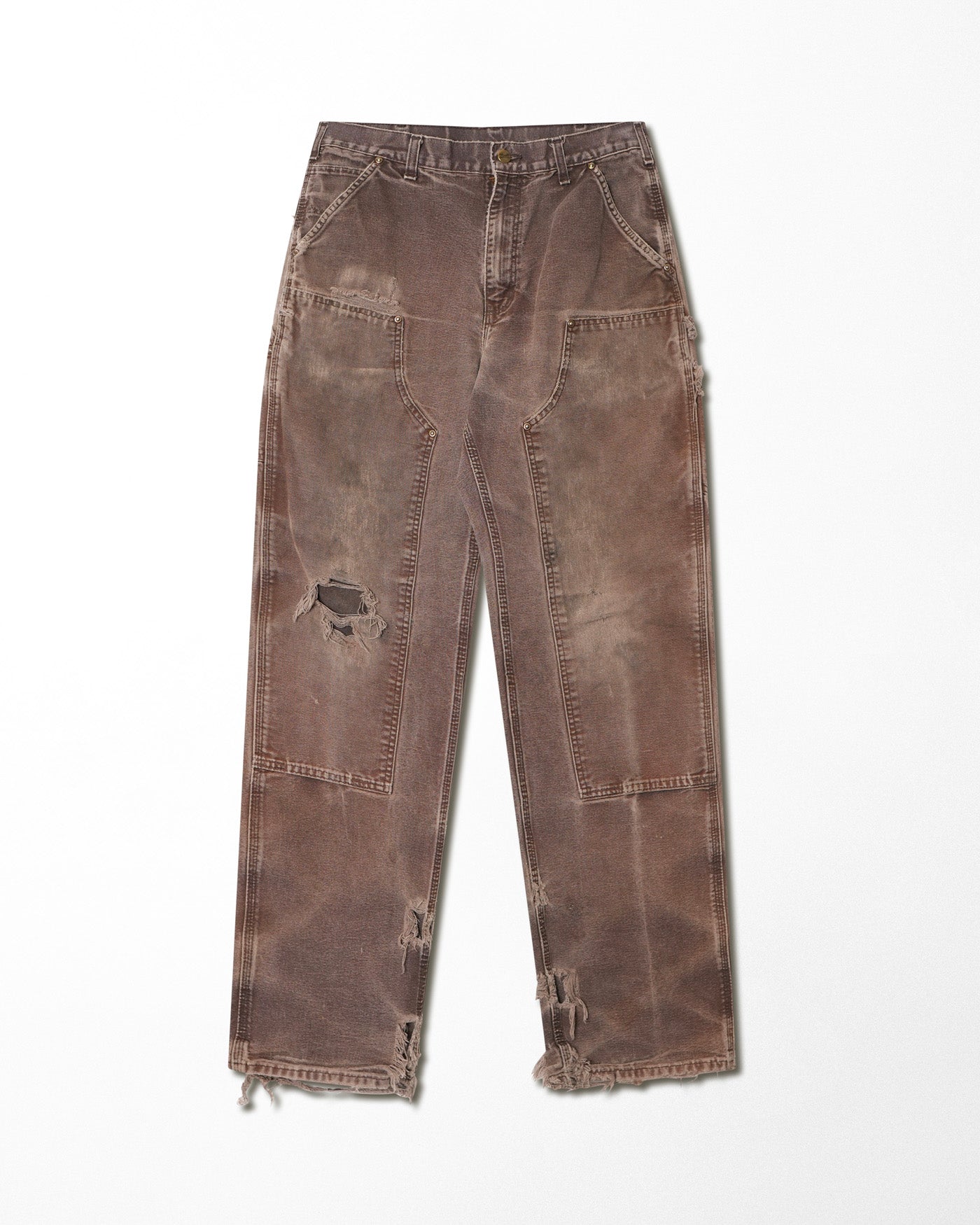 CARHARTT BROWN FADED DOUBLE KNEE PANTS