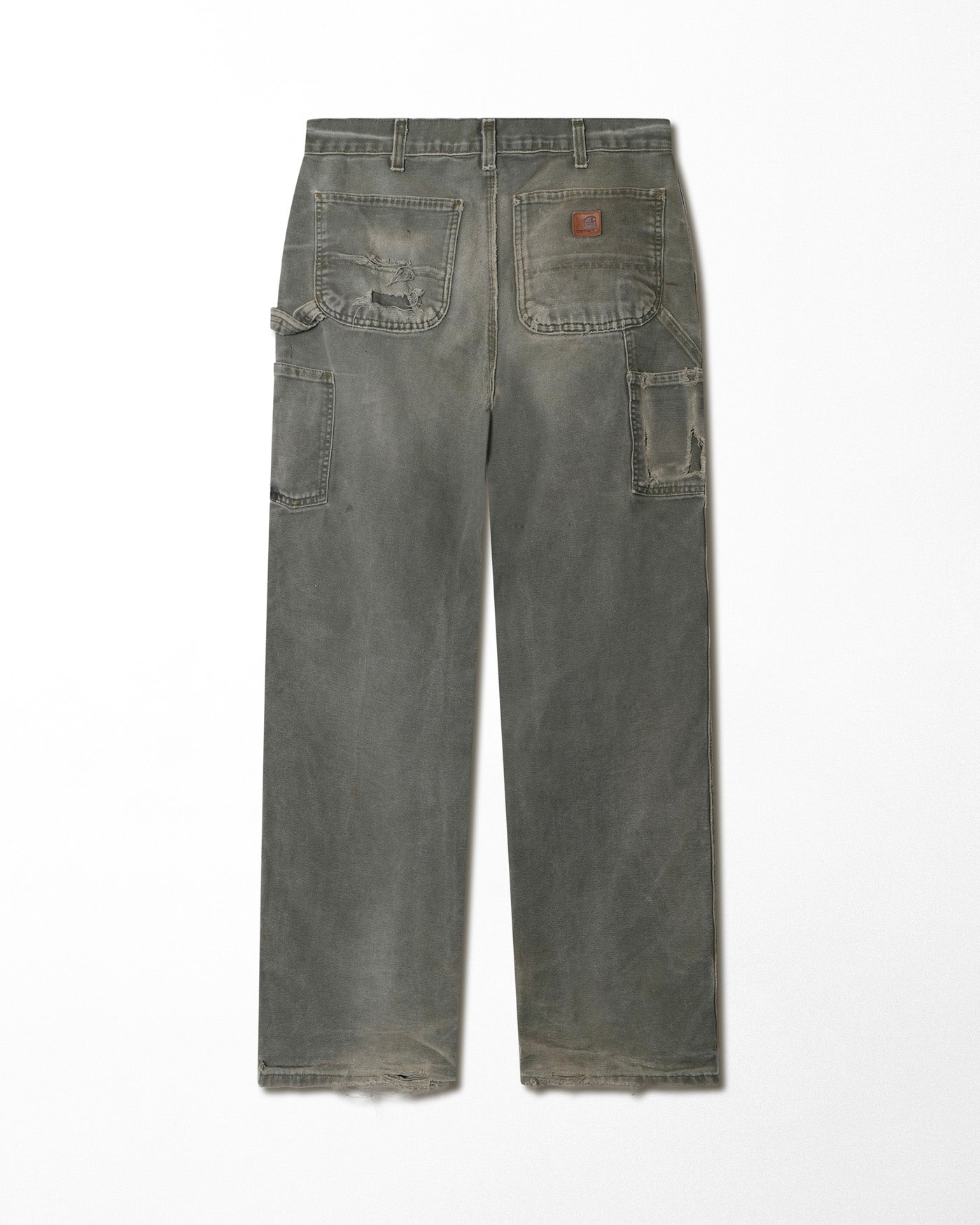 CARHARTT GREY DISTRESSED STAINED PANTS