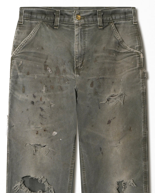 CARHARTT GREY DISTRESSED STAINED PANTS