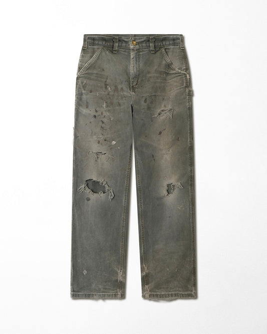CARHARTT GREY DISTRESSED STAINED PANTS