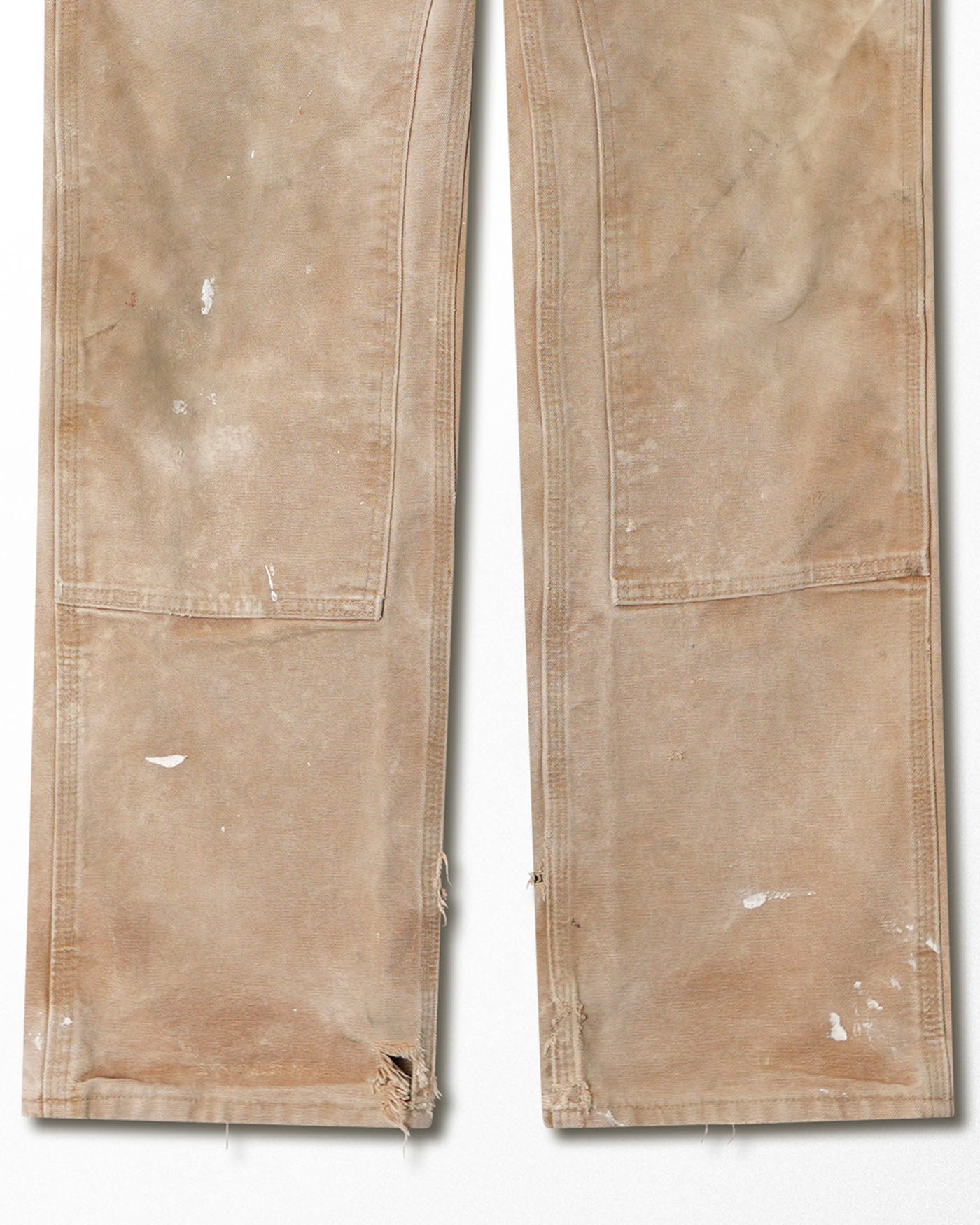 CARHARTT BEIGE FADED STAINED DOUBLE KNEE PANTS