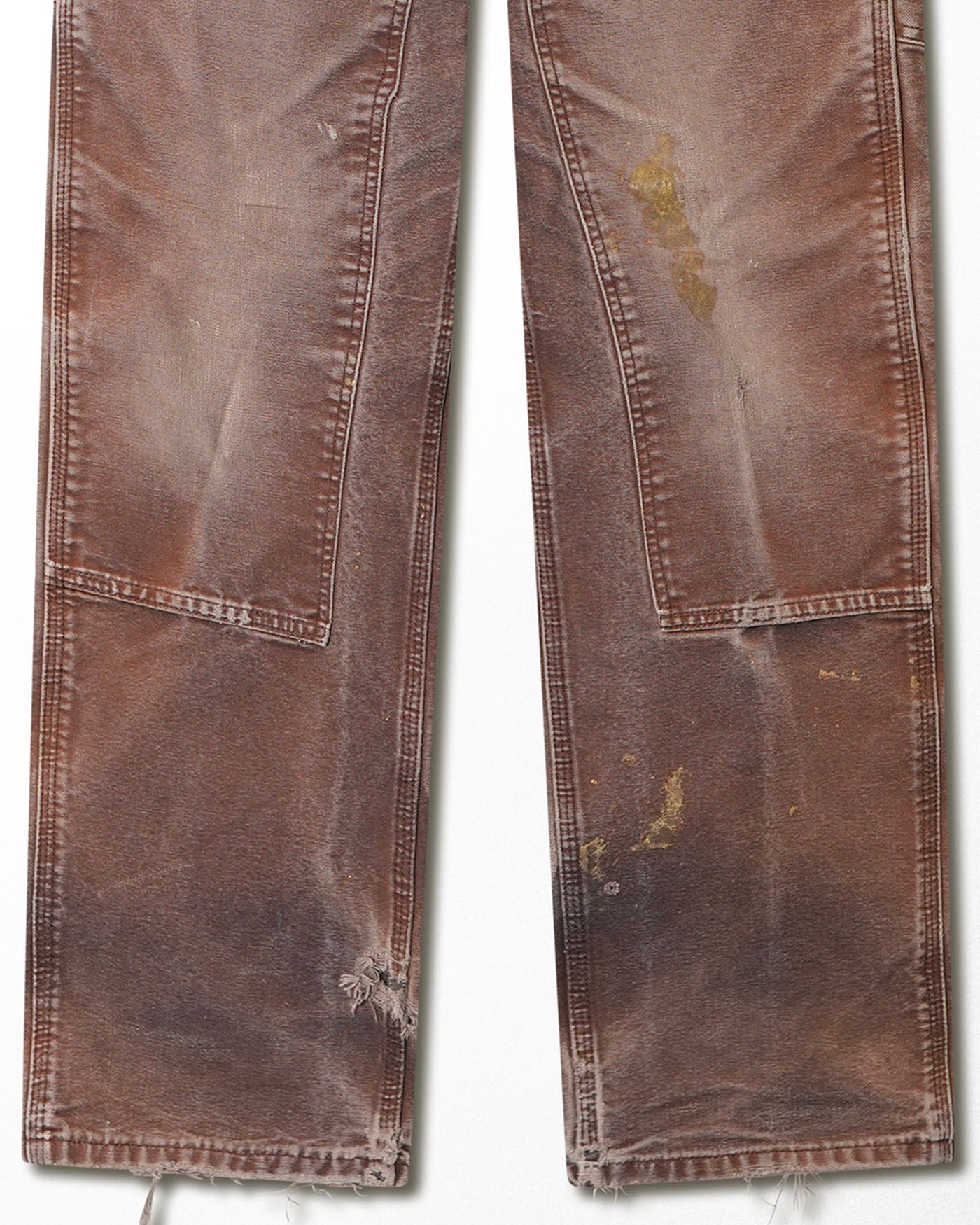 CARHARTT BROWN FADED STAINED DOUBLE KNEE PANTS