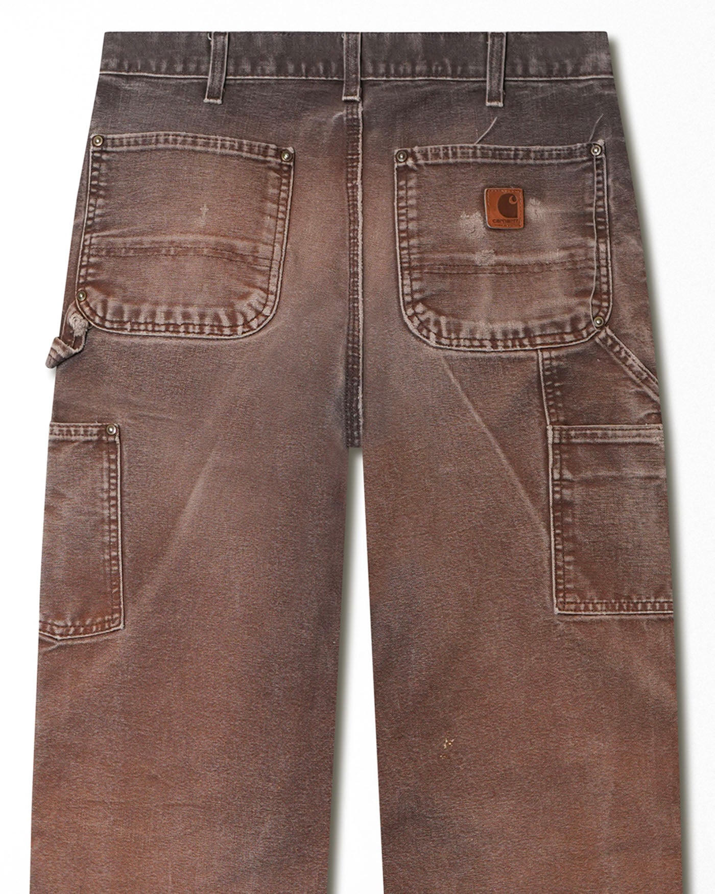 CARHARTT BROWN FADED STAINED DOUBLE KNEE PANTS