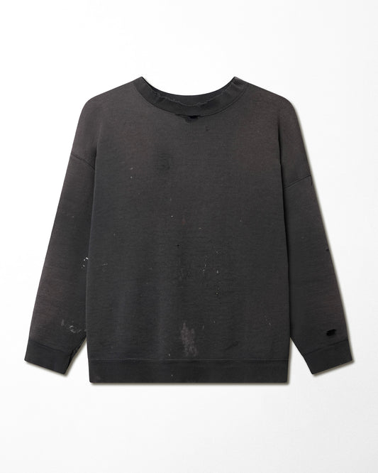 HONOR BLACK FADED AND DISTRESSED SWEATER