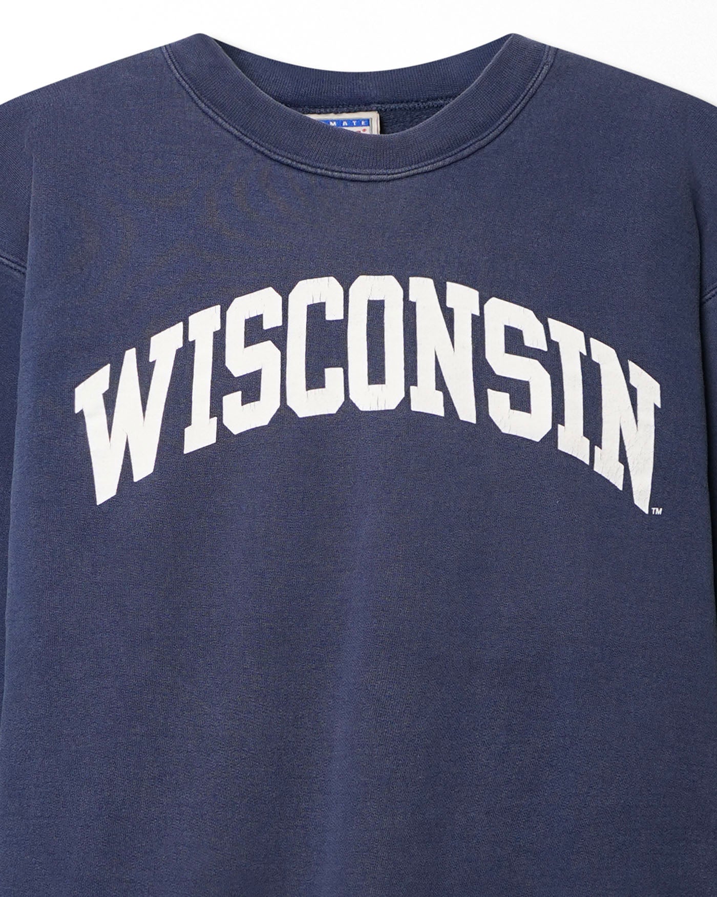 HANES "WISCONSIN" BLUE FADED SWEATER