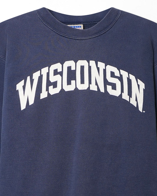 HANES "WISCONSIN" BLUE FADED SWEATER