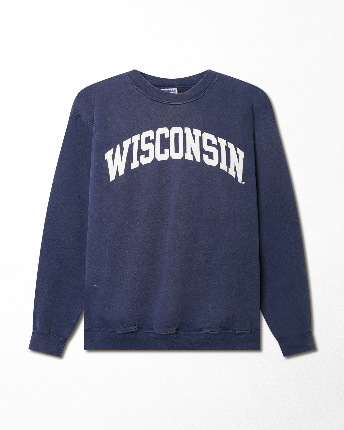 HANES "WISCONSIN" BLUE FADED SWEATER