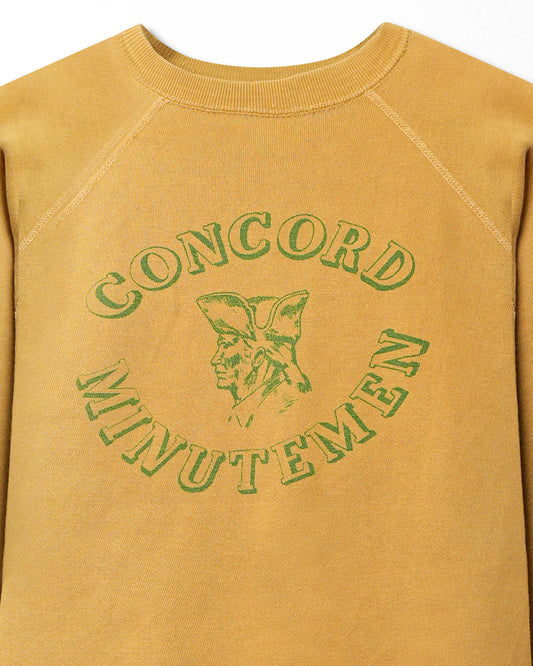 "CONCORD MINUTEMEN" YELLOW FADED SWEATER