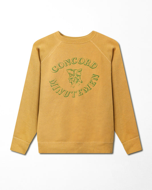 "CONCORD MINUTEMEN" YELLOW FADED SWEATER
