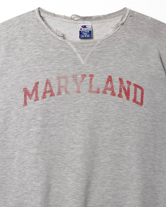 CHAMPION "MARYLAND" GREY DISTRESSED SWEATER