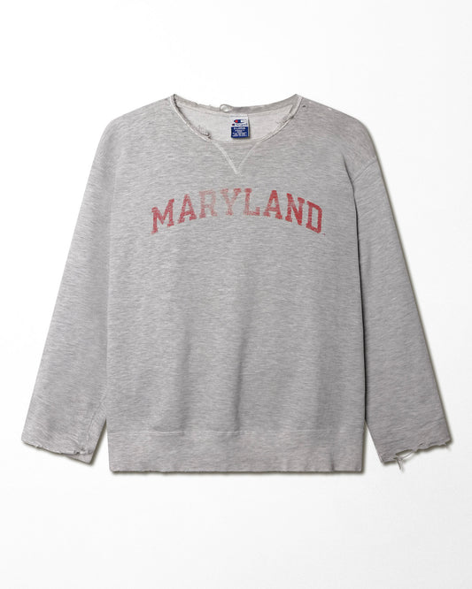 CHAMPION "MARYLAND" GREY DISTRESSED SWEATER