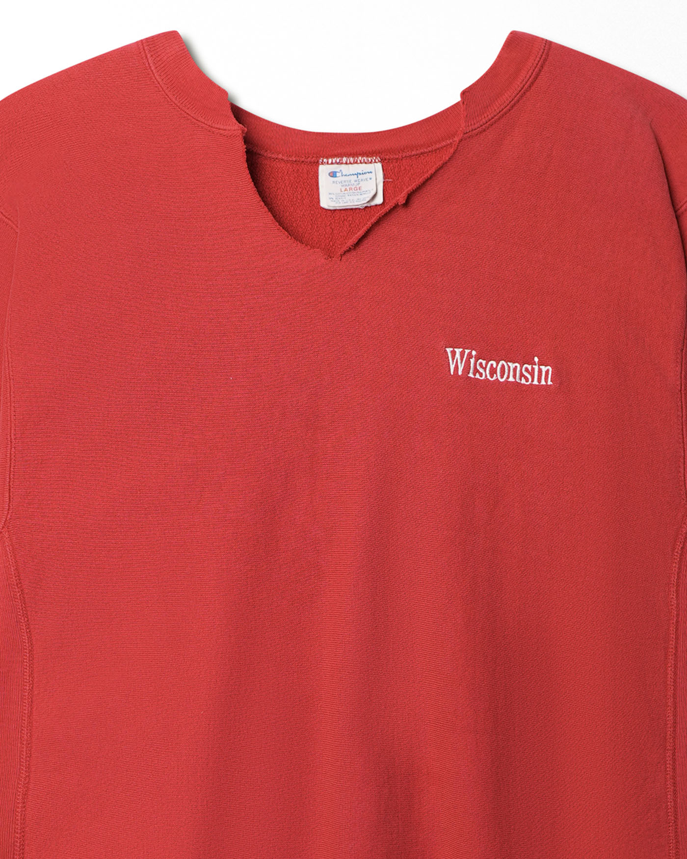 CHAMPION "WISCONSIN" RED FADED SWEATER