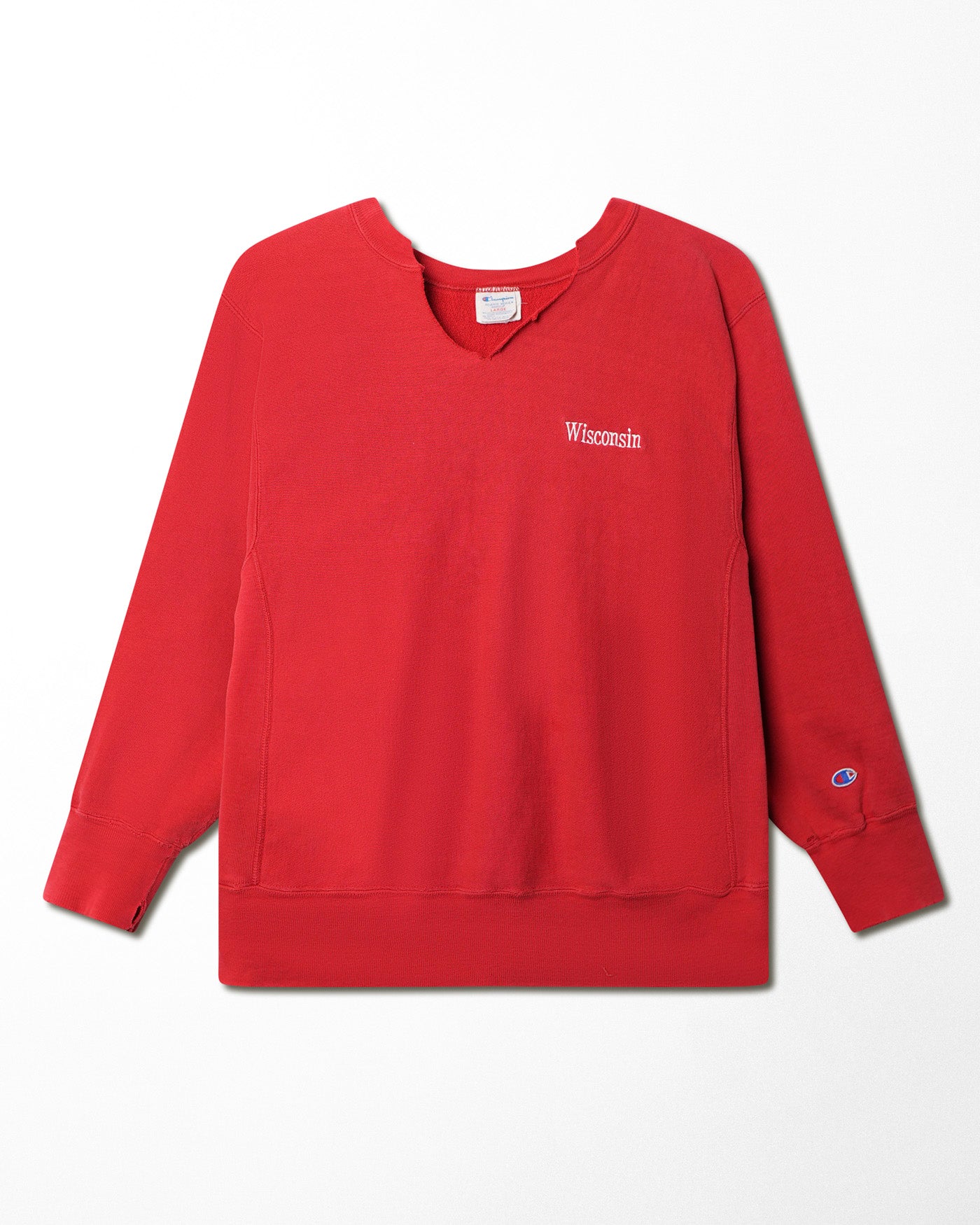 CHAMPION "WISCONSIN" RED FADED SWEATER