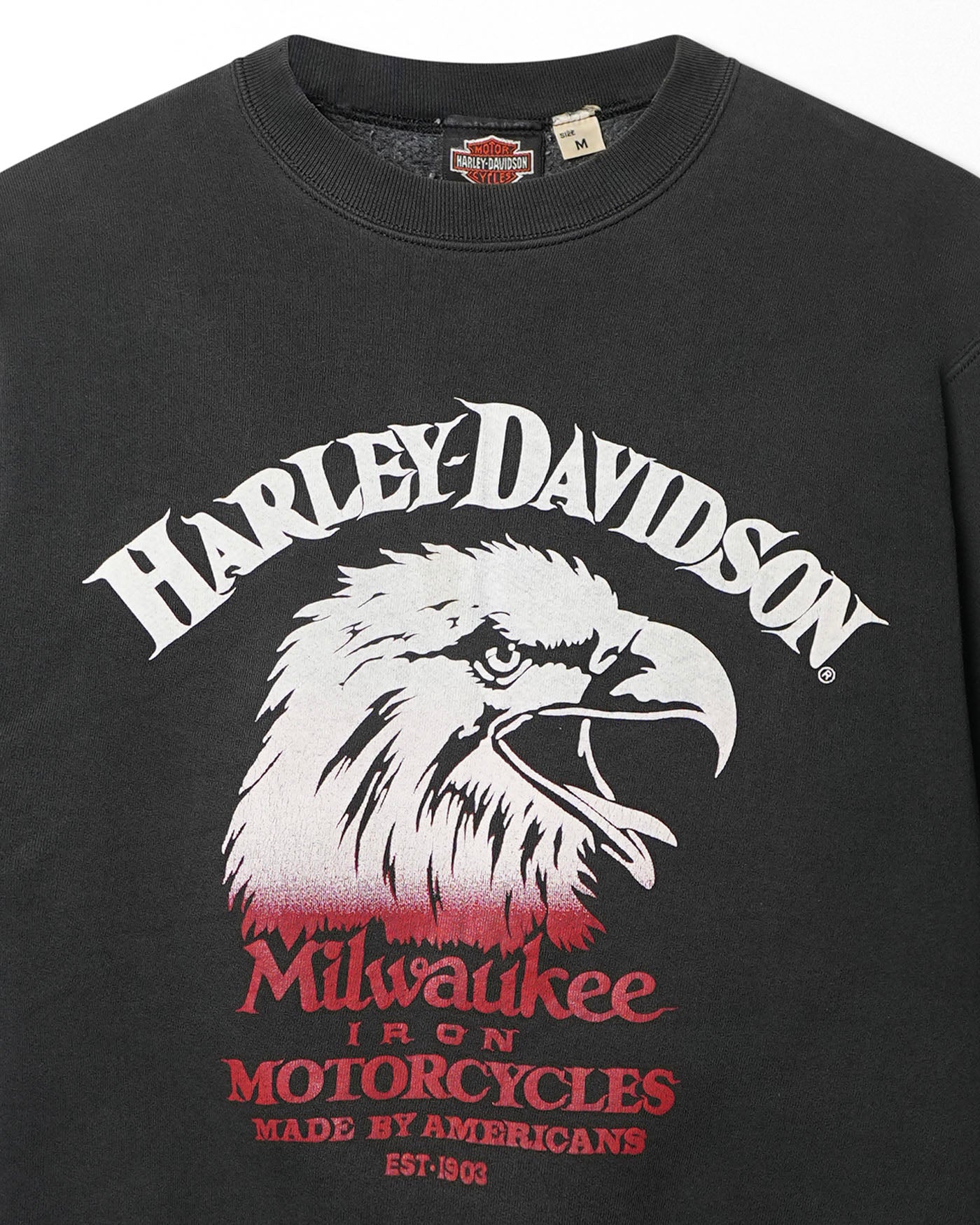 FRUIT OF THE LOOM HARLEY DAVIDSON "MILWAUKEE IRON" BLACK SWEATER
