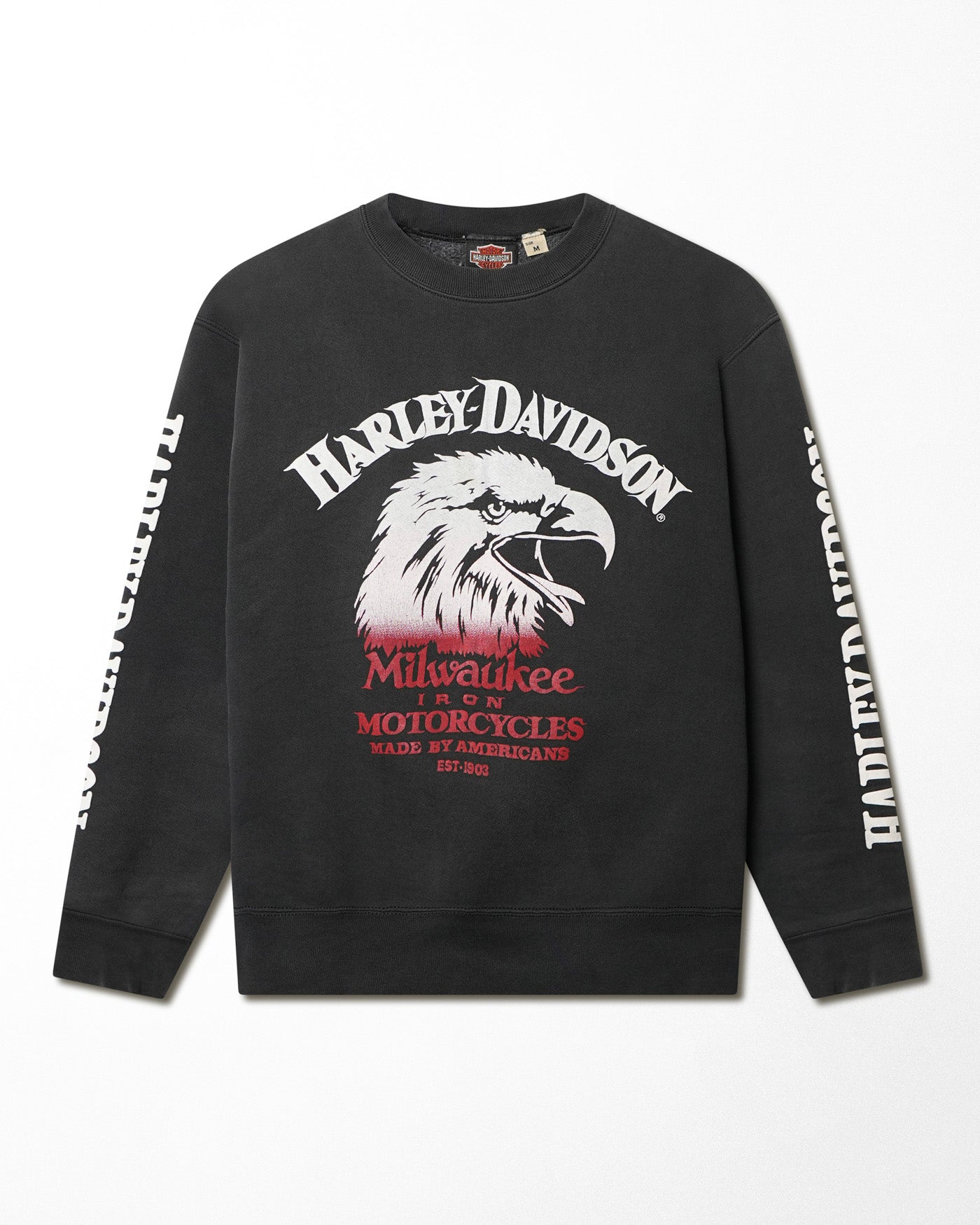 FRUIT OF THE LOOM HARLEY DAVIDSON "MILWAUKEE IRON" BLACK SWEATER