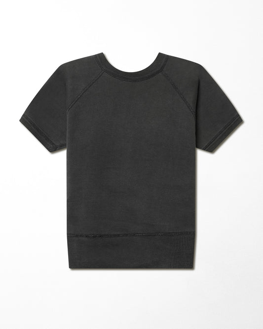 NORURICH BLACK FADED SHORT SLEEVE SWEATER