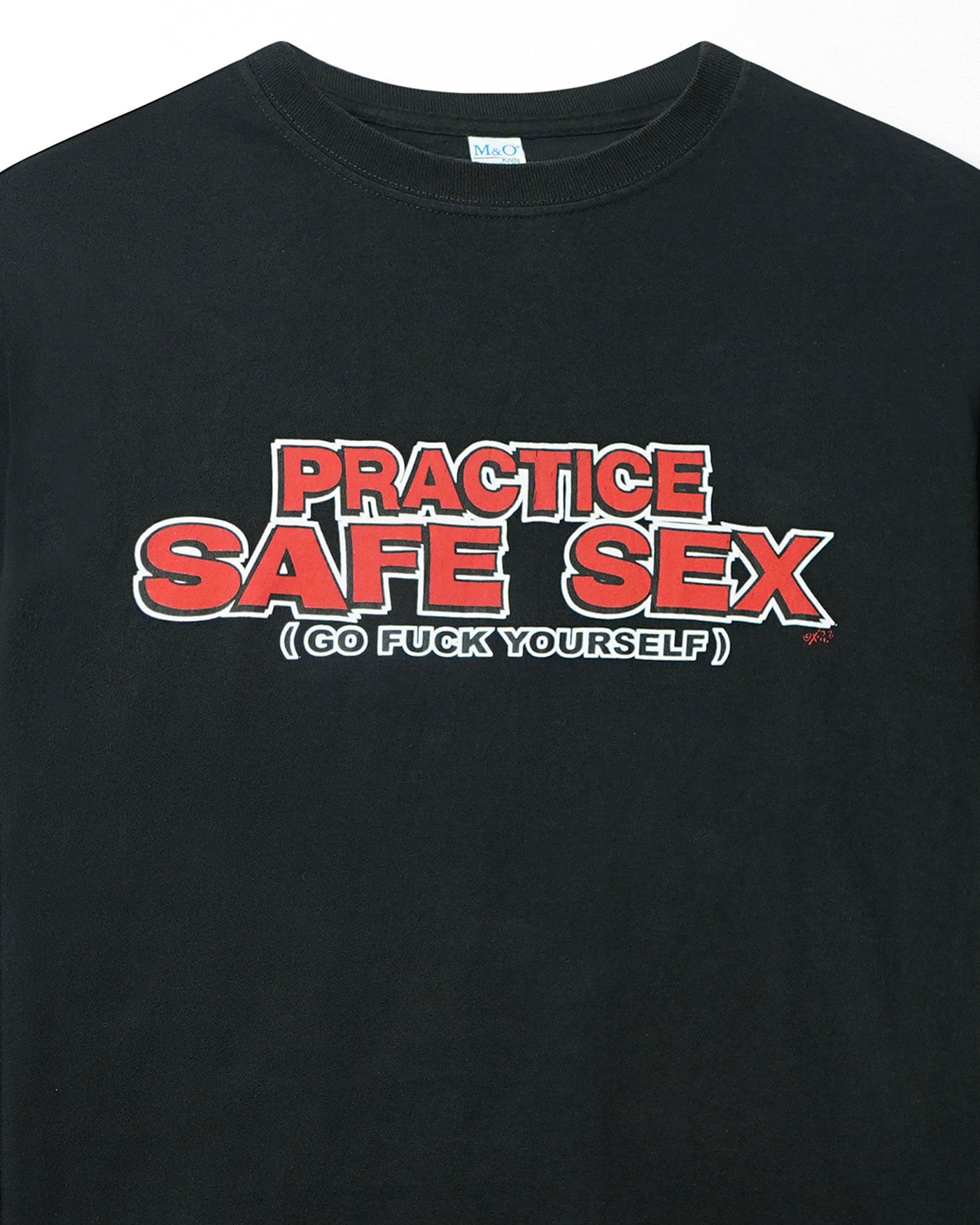 M&O "PRACTICE SAFE SEX" BLACK T-SHIRT