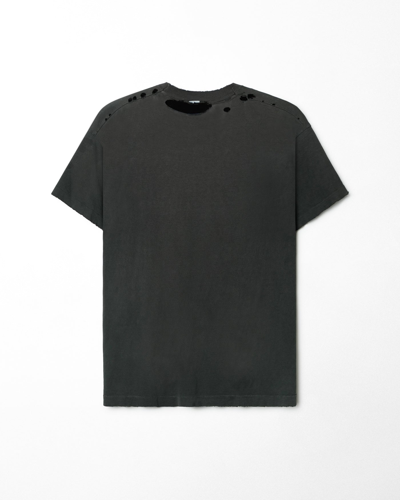 FRUIT OF THE LOOM "CAFFEINE" BLACK FADED DISTRESSED T-SHIRT