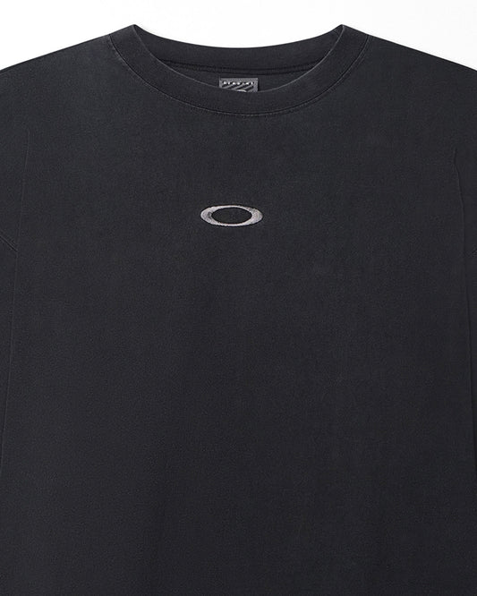 OAKLEY LOGO EMBROIDERY BLACK T-SHIRT
