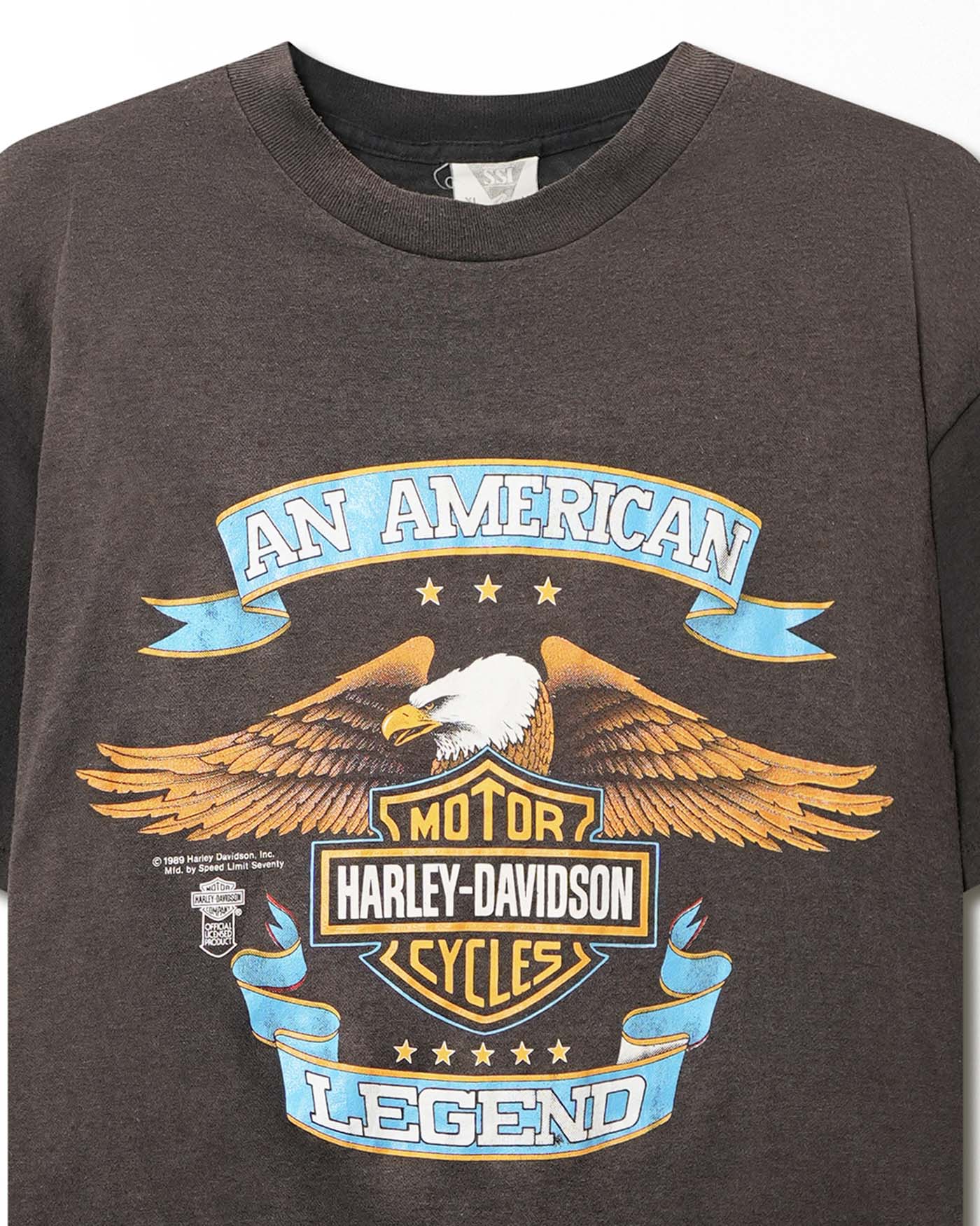 SSI "HARLEY DAVIDSON" BLACK FADED T-SHIRT