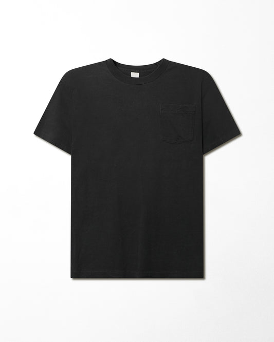 FRUIT OF THE LOOM BLACK FADED POCKET T-SHIRT