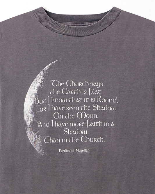 BAY SIDE "THE CHURCH SAYS THE EARTH IS FLAT" GREY FADED T-SHIRT