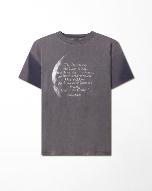 BAY SIDE "THE CHURCH SAYS THE EARTH IS FLAT" GREY FADED T-SHIRT