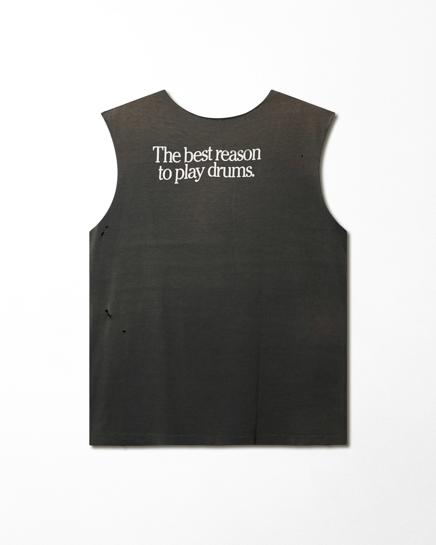"PEARL" BLACK FADED SLEEVELESS T-SHIRT