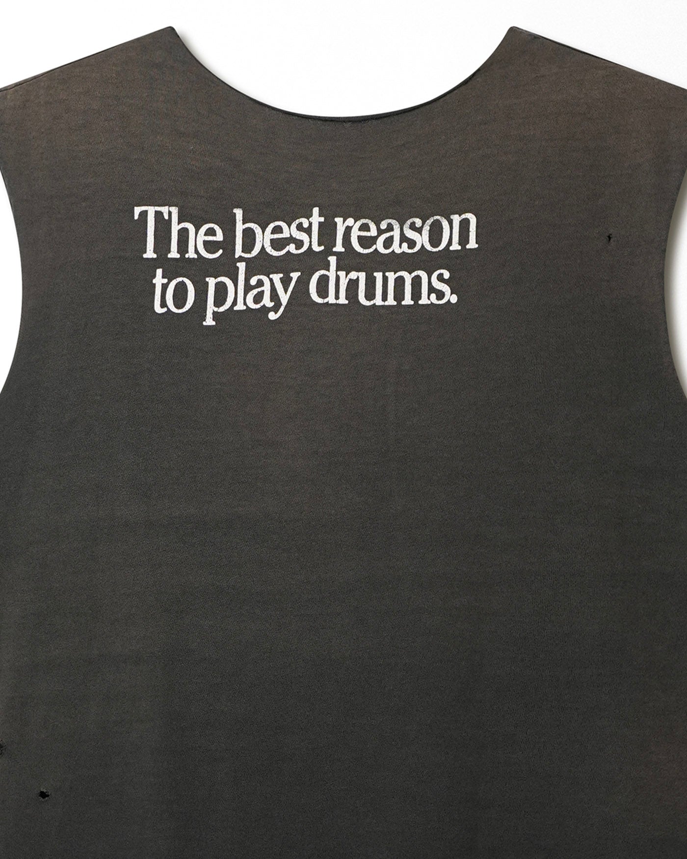 "PEARL" BLACK FADED SLEEVELESS T-SHIRT