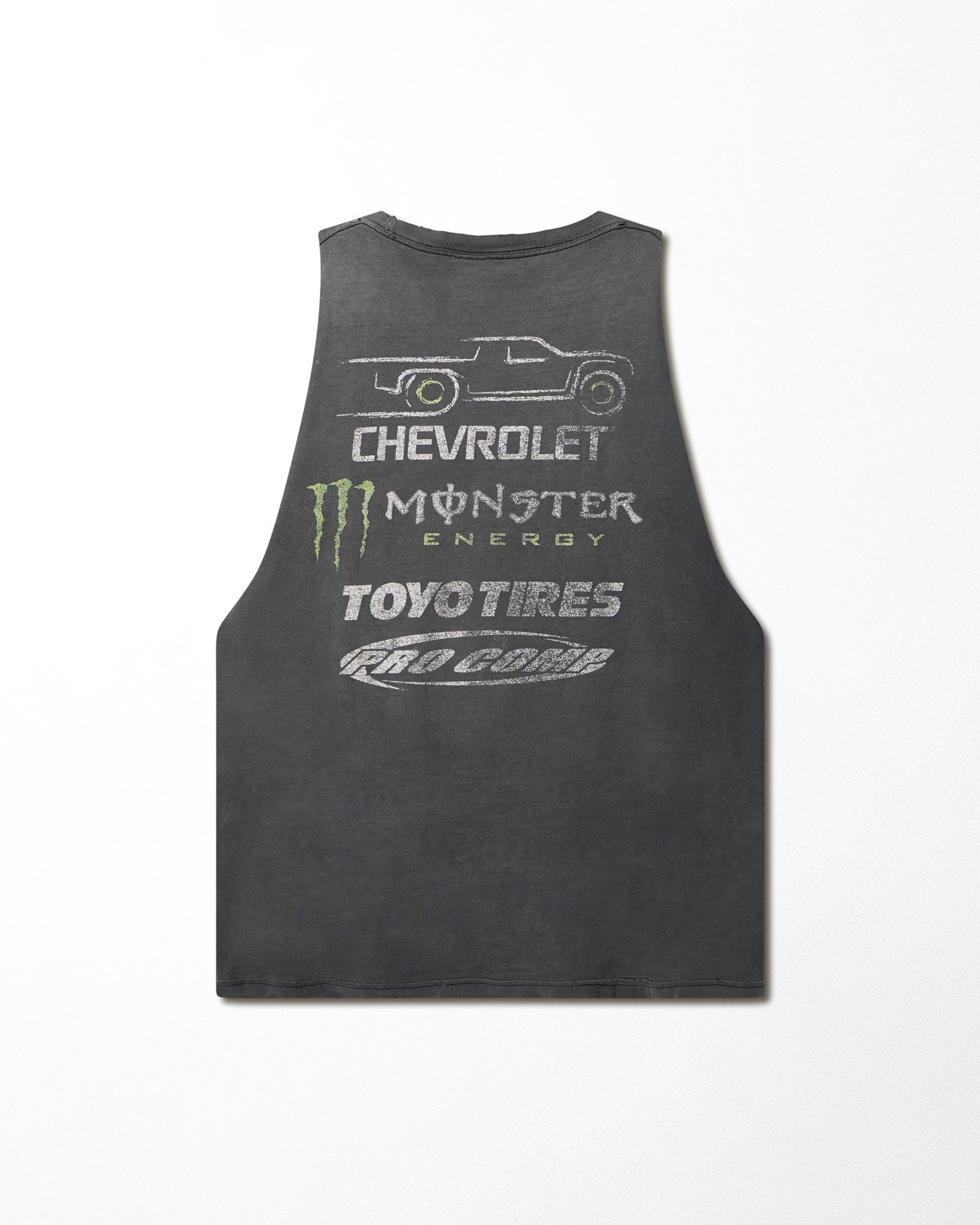 ALSTYLE "MONSTER ENERGY" BLACK FADED SLEEVELESS T-SHIRT