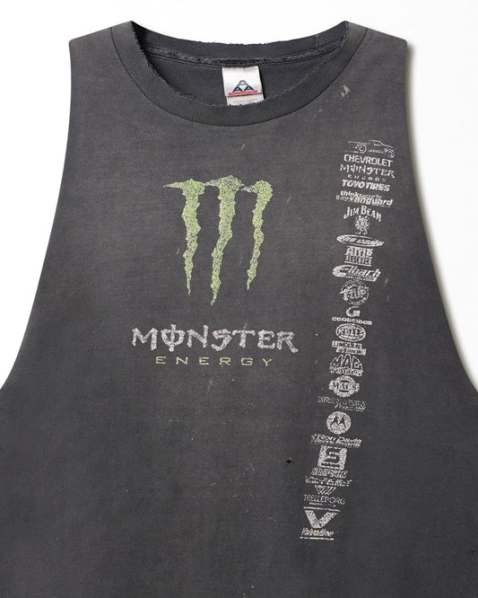 ALSTYLE "MONSTER ENERGY" BLACK FADED SLEEVELESS T-SHIRT