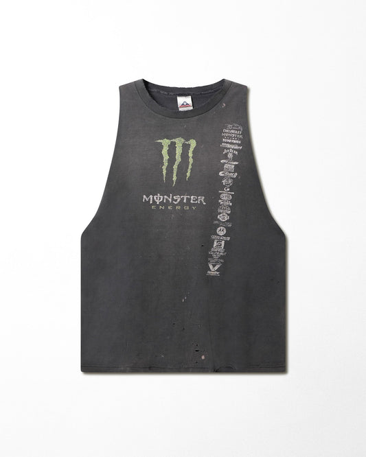 ALSTYLE "MONSTER ENERGY" BLACK FADED SLEEVELESS T-SHIRT