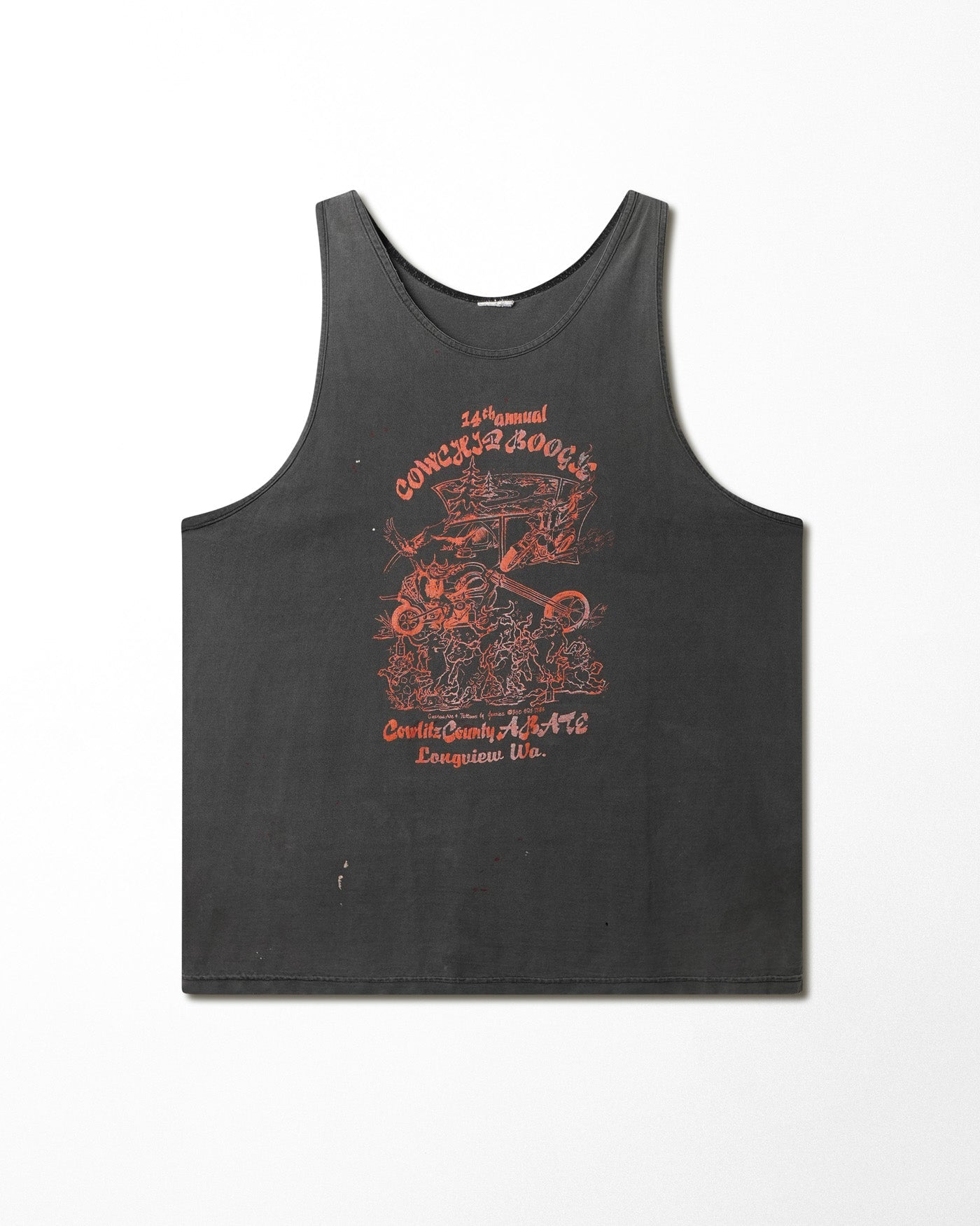 "COWLITZ COUNTY BOOGIE" BLACK FADED TANK TOP