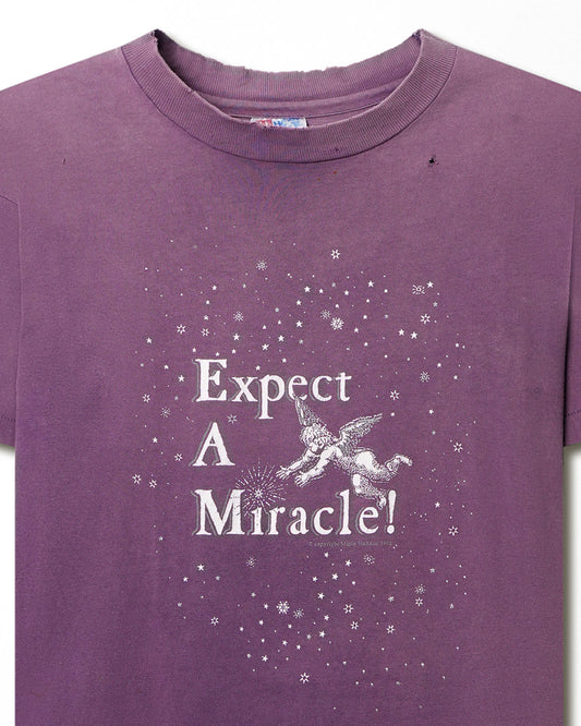 HANES "EXPECT A MIRACLE!" PURPLE FADED T-SHIRT