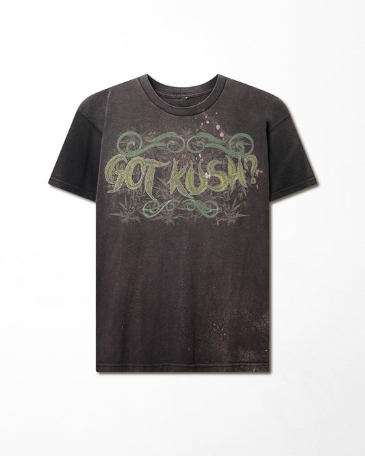 "GOT KUSH?" BLACK FADED T-SHIRT