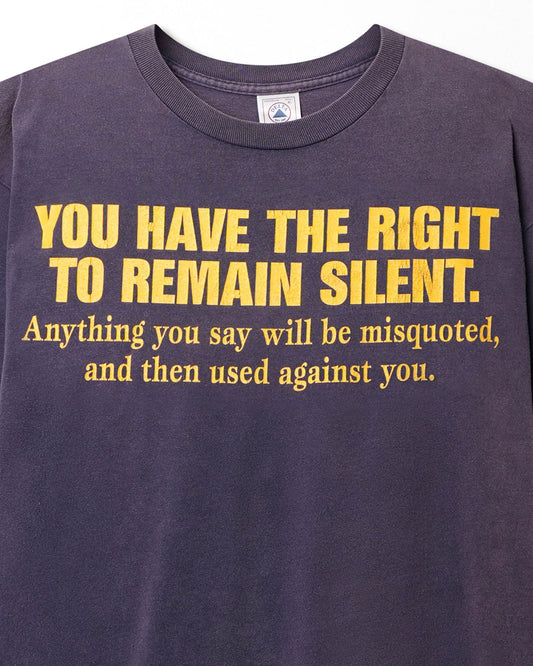DELTA PURPLE "YOU HAVE THE RIGHT TO REMAIN SILENT" FADED T-SHIRT