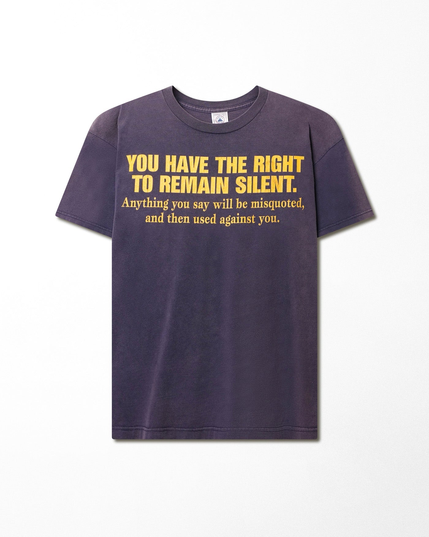 DELTA PURPLE "YOU HAVE THE RIGHT TO REMAIN SILENT" FADED T-SHIRT