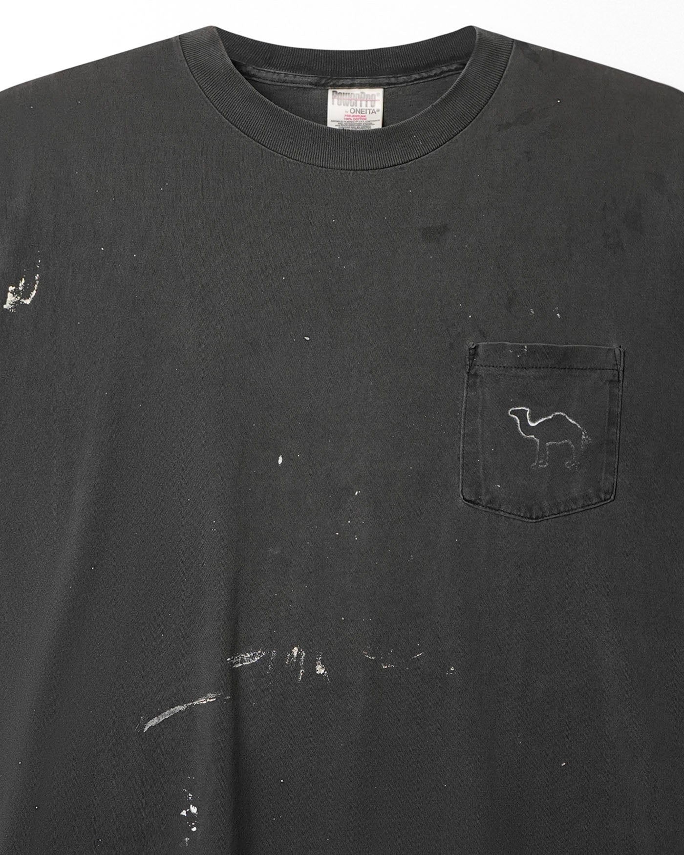 POWERPRO "CAMEL" BLACK FADED POCKET T-SHIRT