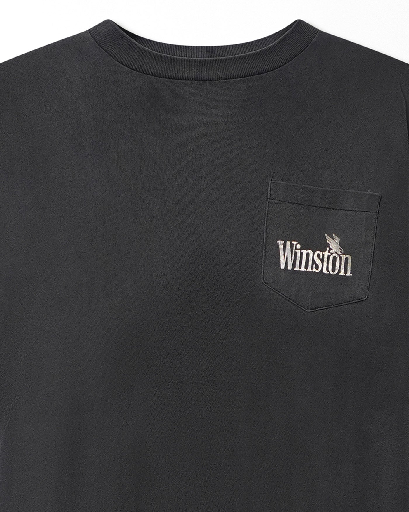 "WINSTON" BLACK FADED POCKET T-SHIRT
