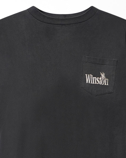 "WINSTON" BLACK FADED POCKET T-SHIRT