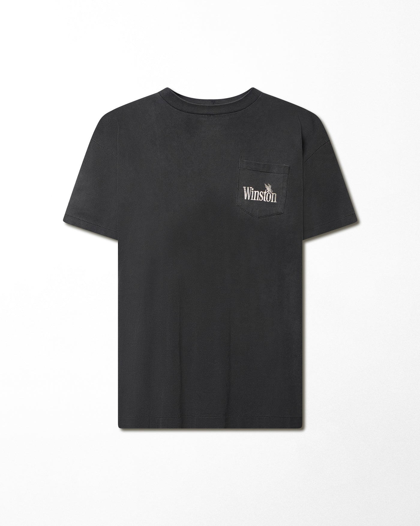"WINSTON" BLACK FADED POCKET T-SHIRT